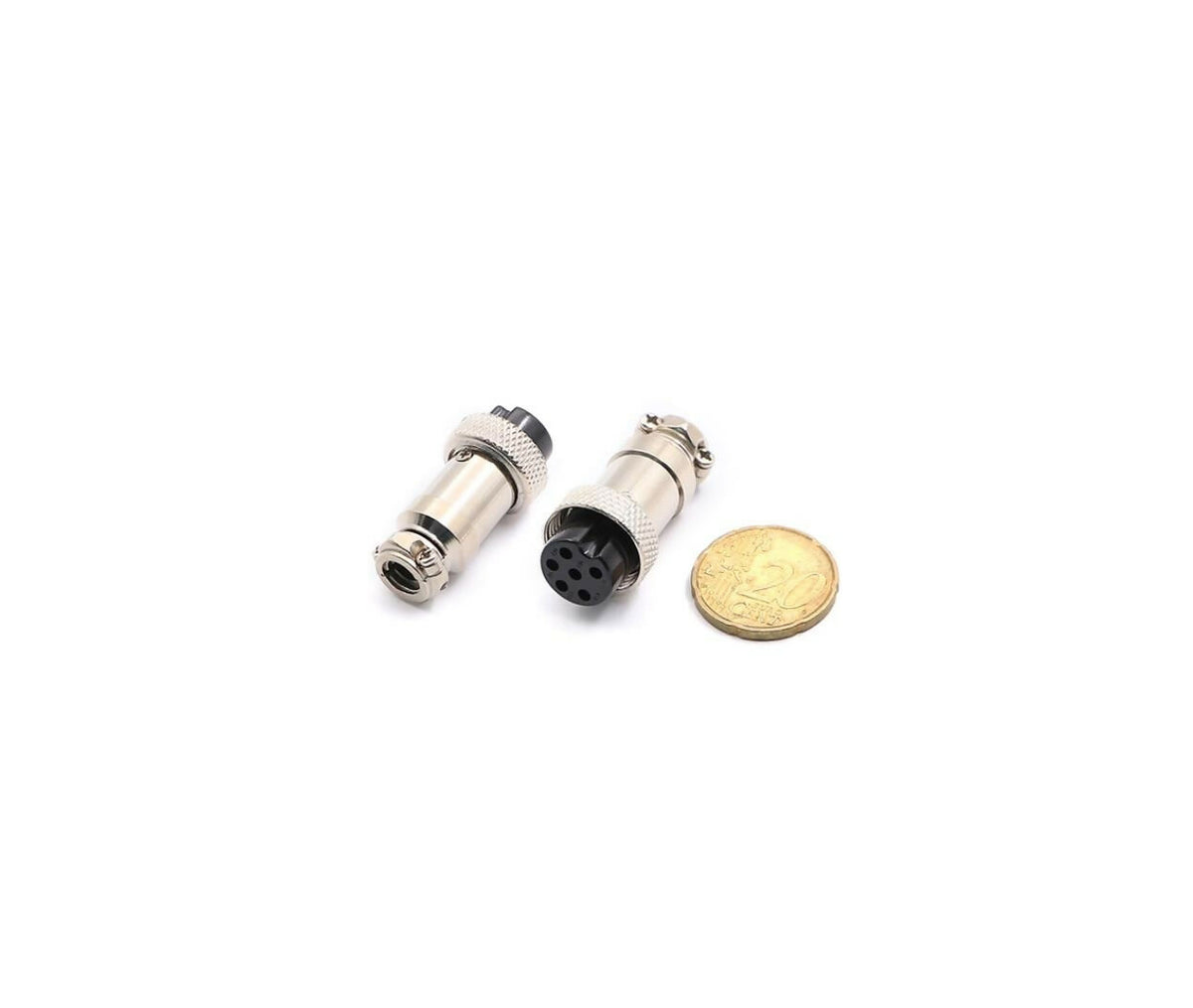 Circular Plug | Aviation Connector 6-Pin Female 16mm | Chassis Mount