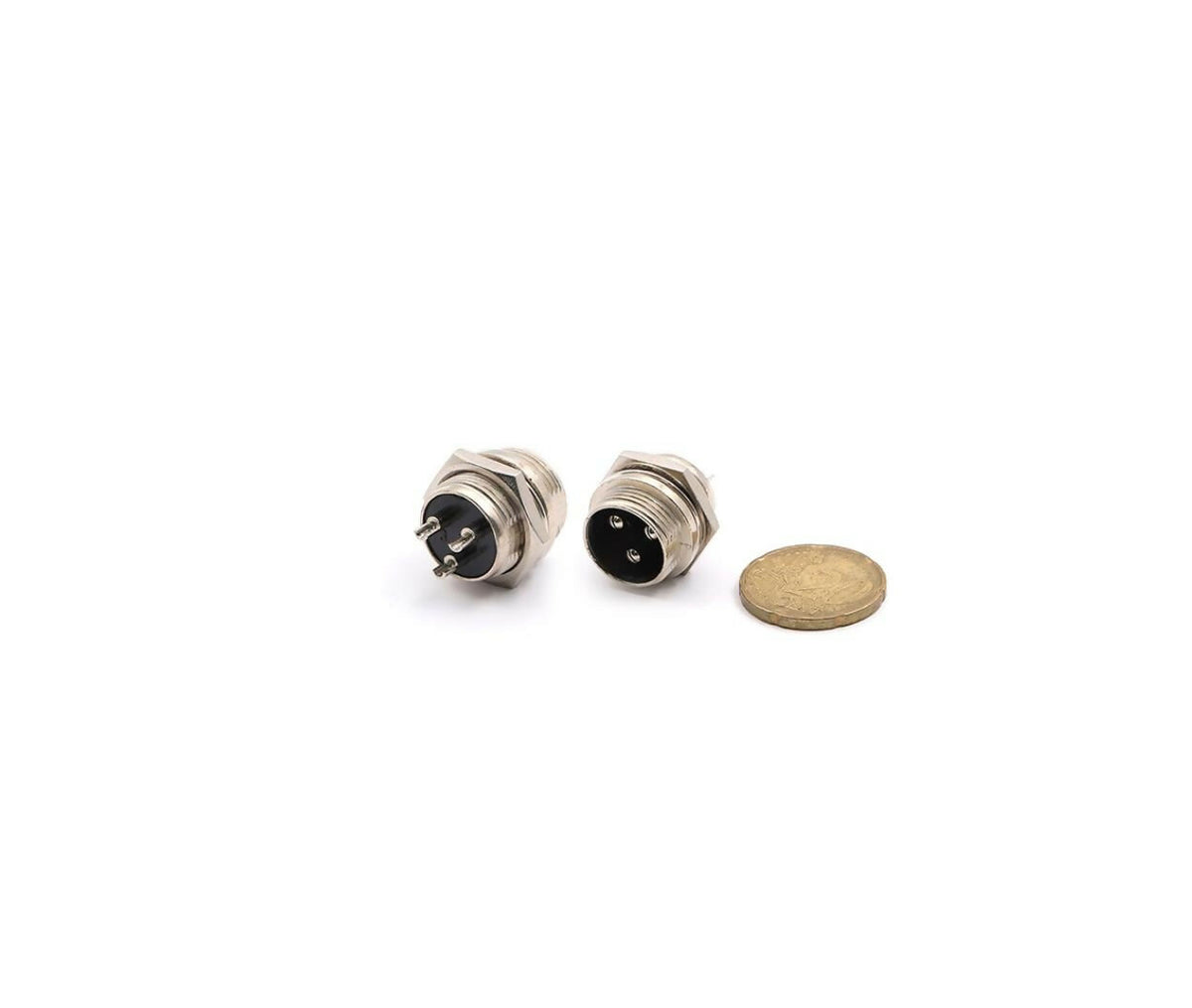 Circular Plug | Aviation Connector 3-Pin Male 16mm | Chassis Mount