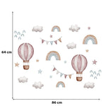 SIPO: Nursery Wall Decals - Hot Air Balloons & Rainbows