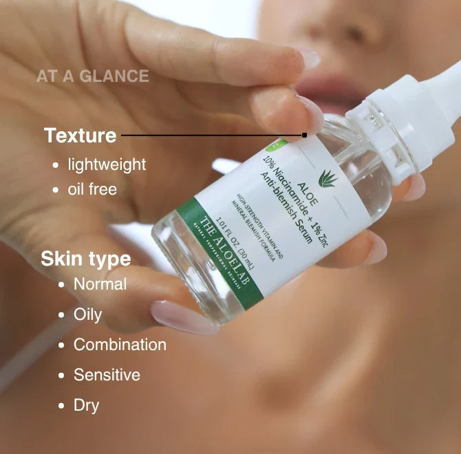 The AloeLab Aloe 10% Niacinamide + 1% Zinc Anti-Blemish Serum 30 ml
