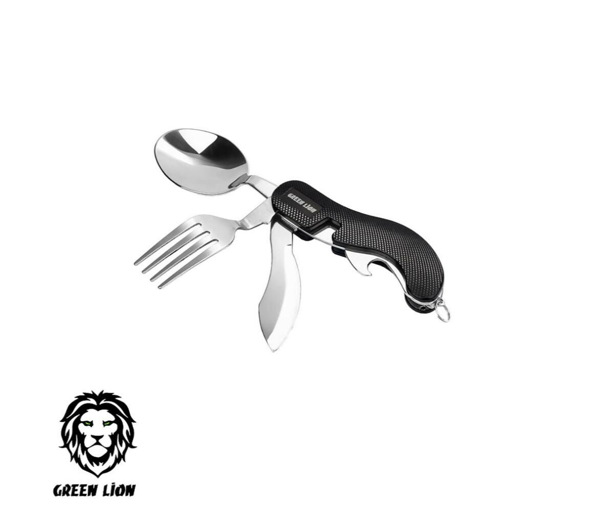Green Lion 4 in 1 Cutlery Set - Black