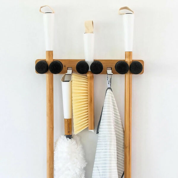 Full Circle Mop & Broom Organizer - Small - Grey