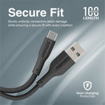Promate USB-A to USB-C Data and Charging Cable 1m Black