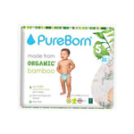 PureBorn Size 5 - Extra Large Tape Bamboo Diapers (11-18kg)
