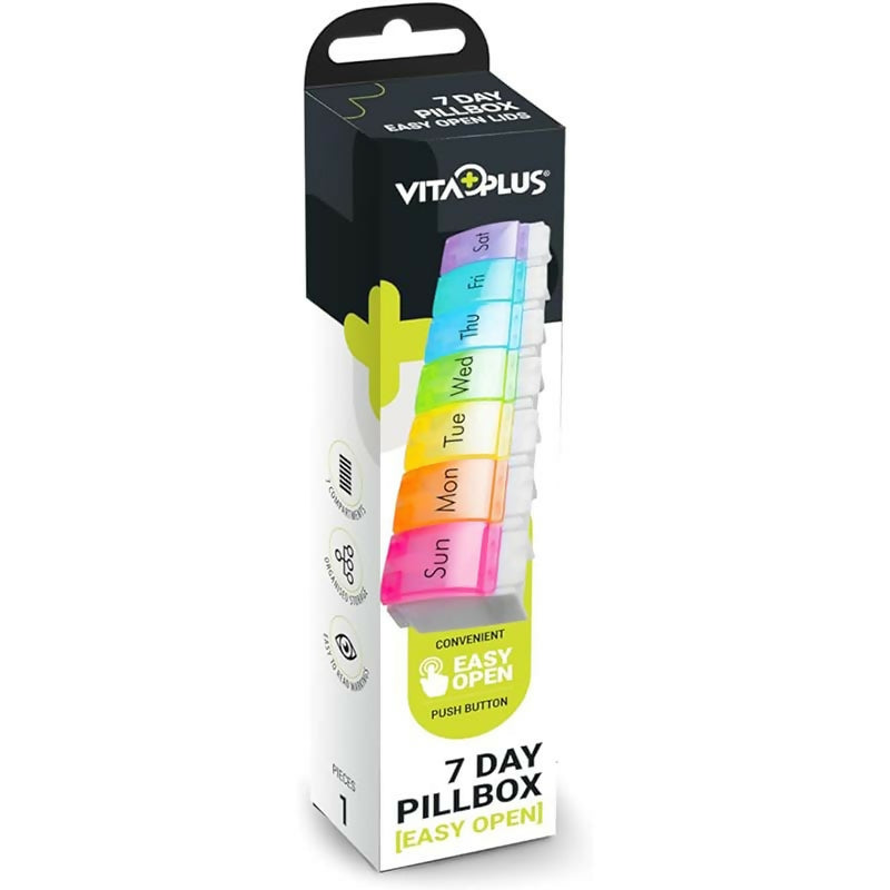 7 Day Pill Box With Easy Open Lids