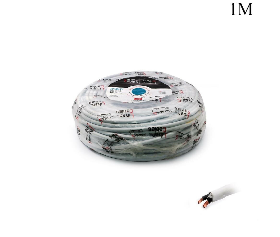 Insulated Wire Cable | 2x4.00mm | 1M | White | Liban Cables