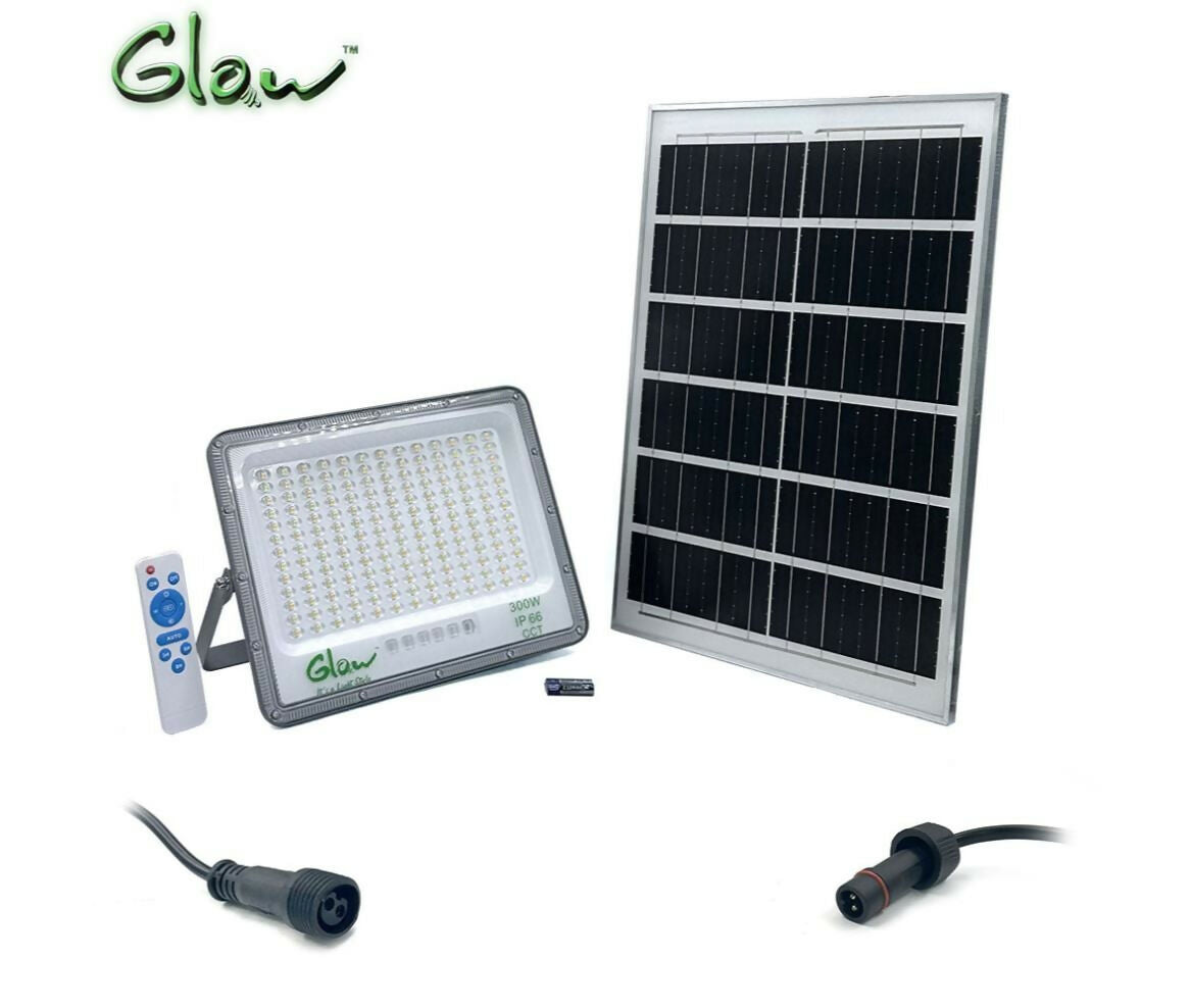 LED Solar Floodlight | 300W | White + Warm White | Glow