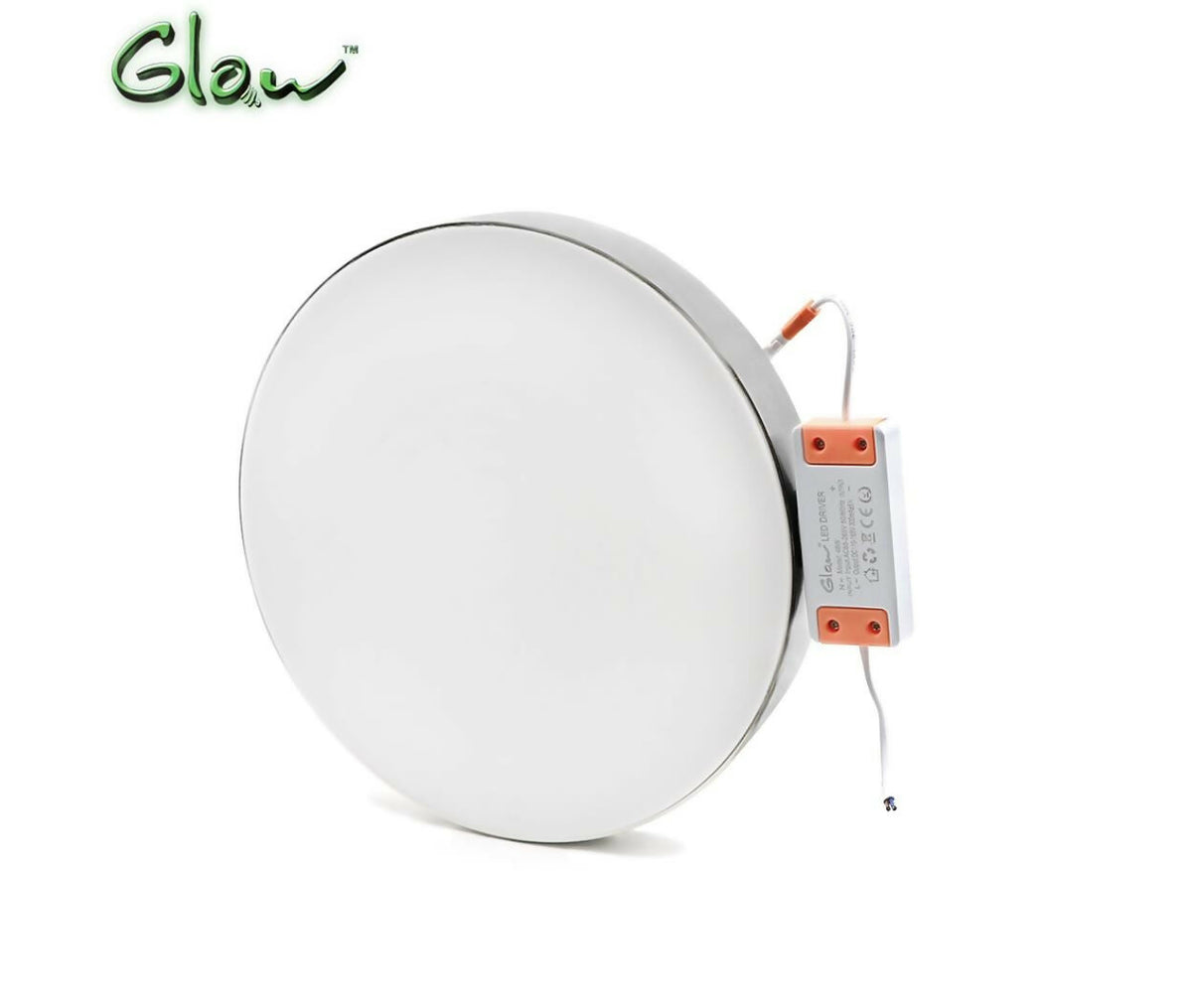 LED Panel Ceiling Mount | Round | 220V AC 48W | 300mm | White | Silver Frame | Glow