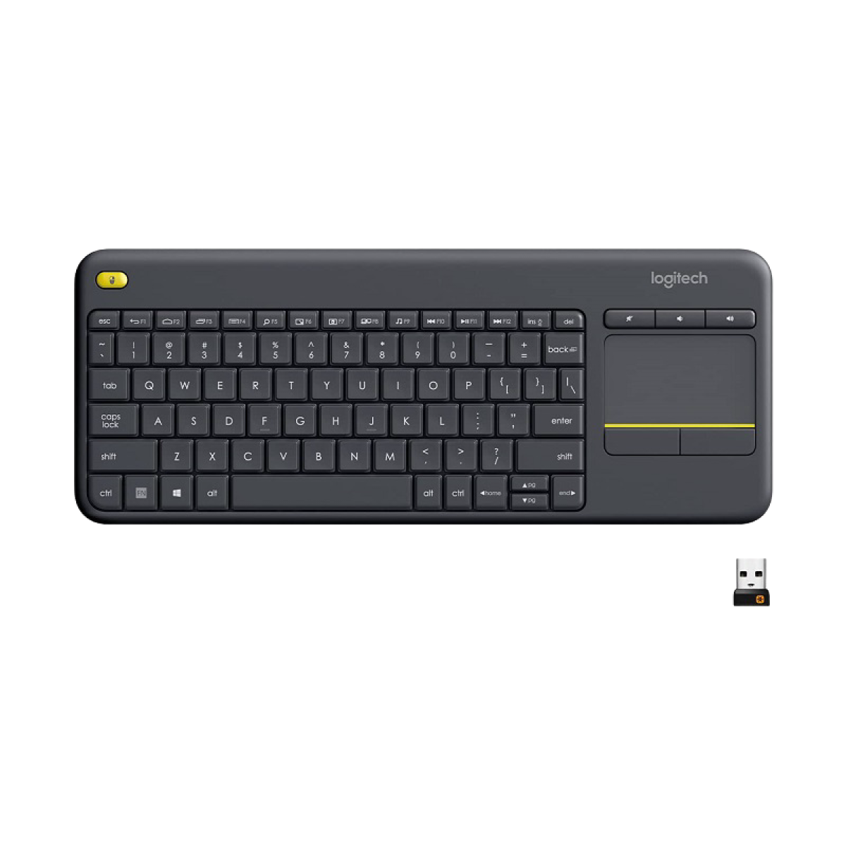 Logitech (920-007153) K400 Plus TV Wireless TouchPad Keyboard - UK/AR layout - Black