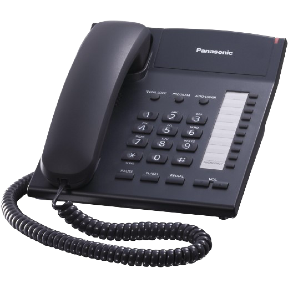 Panasonic (KX-TS820MXB) Corded Single Line Phone, 10 Speed Dialer - Black