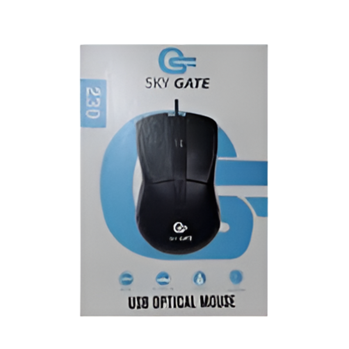 SkyGate (230) Wired Mouse - High precision optical mouse - 800DPI - White Box - Black