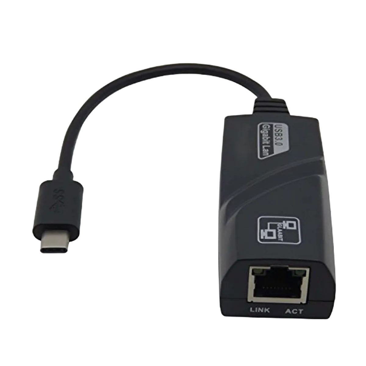 CEM (sh) USB-C Ethernet Adapter 10/100/1000Mbps - Cabled - Black in Green hook Package