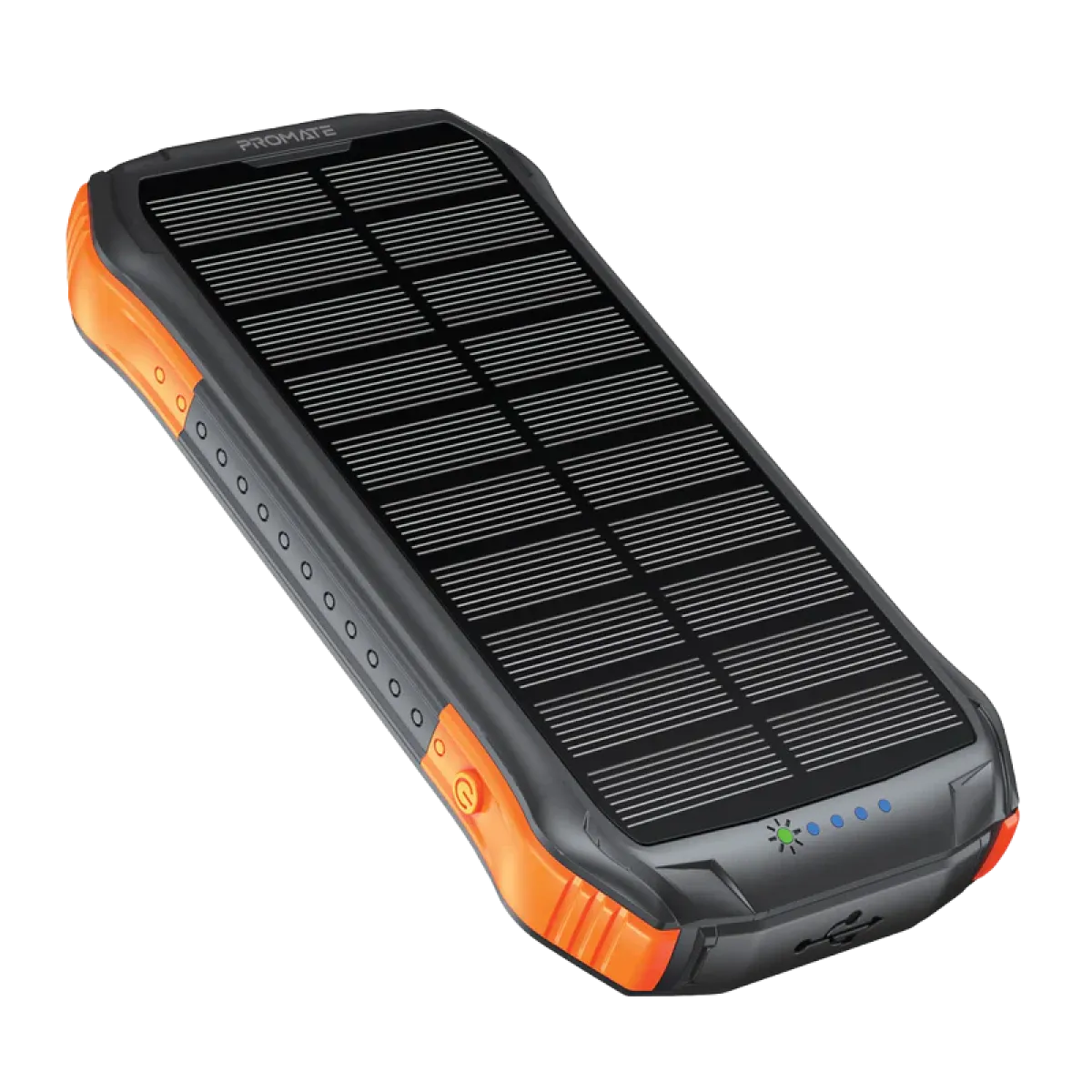Promate (SolarTank-10PDQi) Power Bank 10000mAh Rugged EcoLight Solar - Black