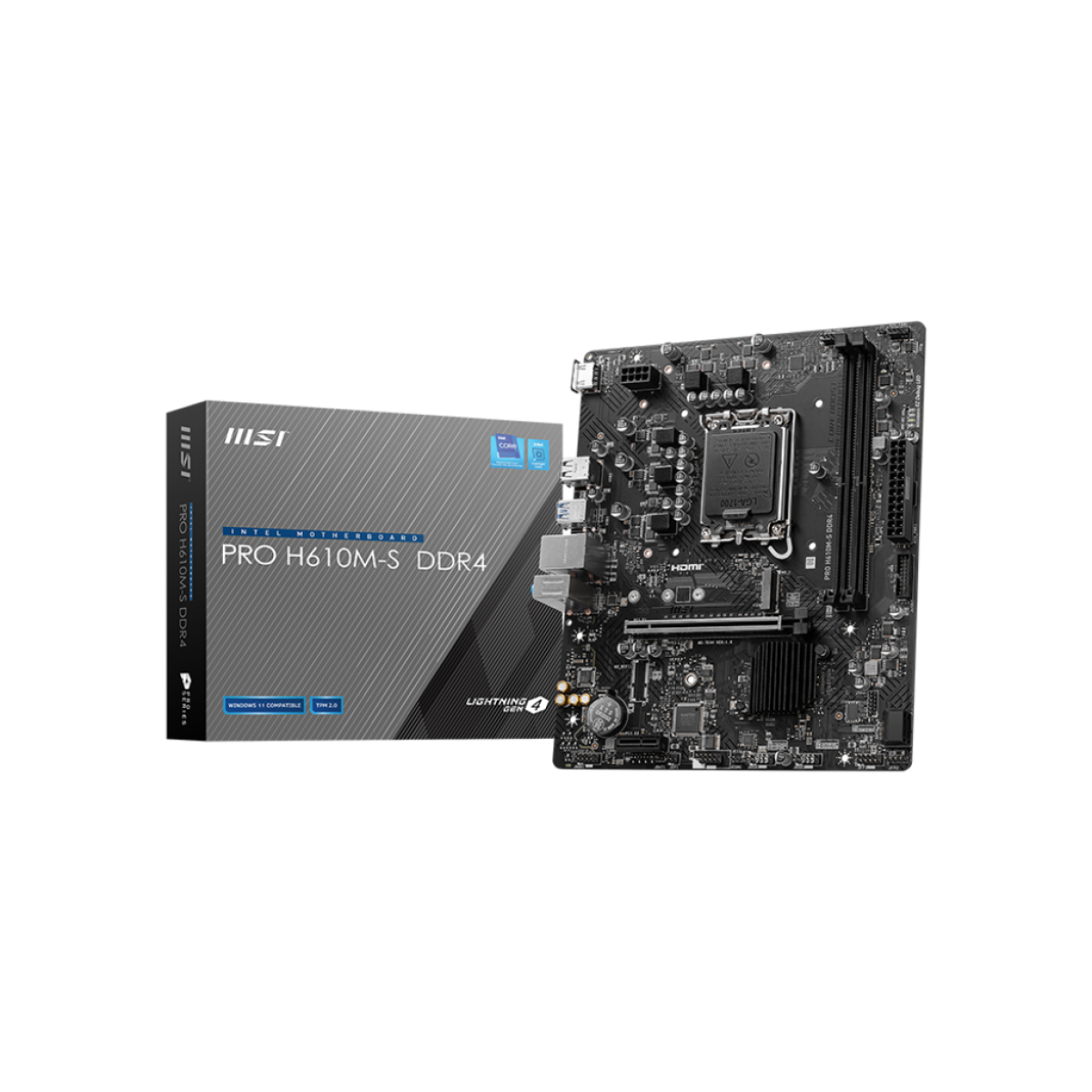MSI (911-7E44-003) Pro H610M-S Lightning Gen 4 - 2x DDR4 - LGA1700 Socket - Micro ATX Form