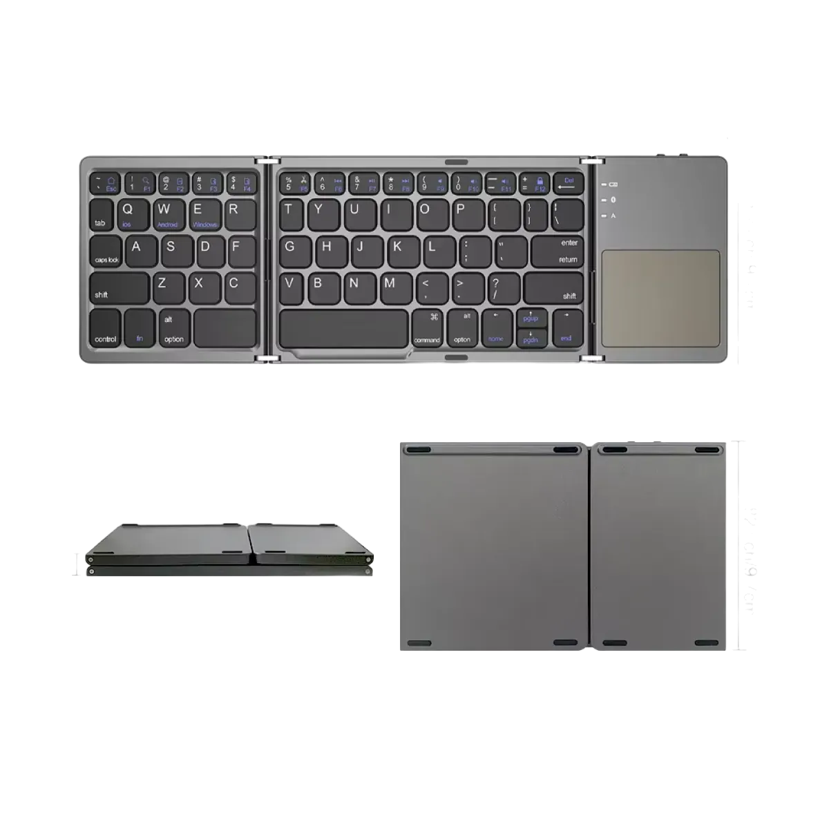 CEM (X004W8VZ29) Wireless Mini Keyboard with Kickstand Cover for Idea tab 11''- Foldable - Black