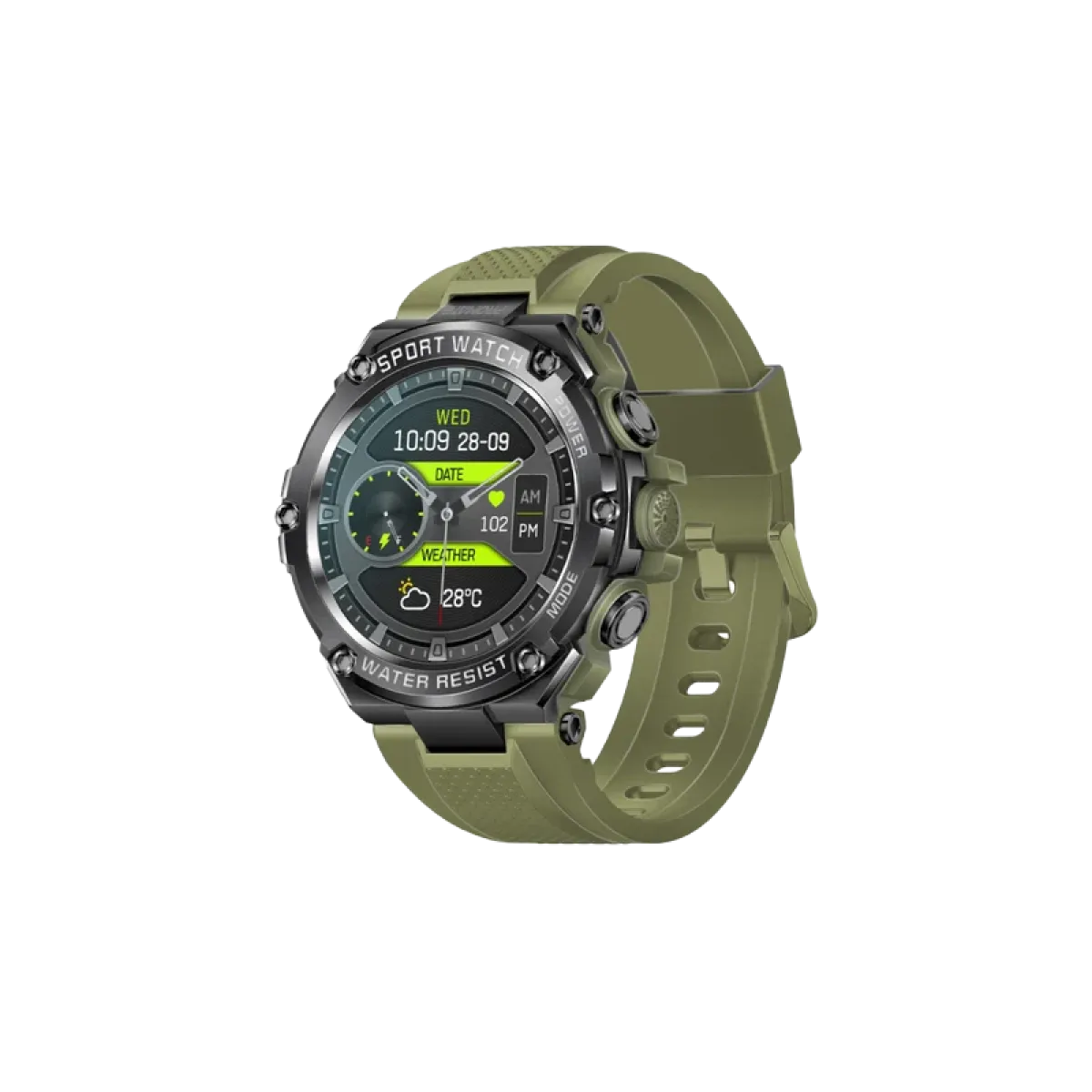 Promate (XWatch-R19) Smart Watch 27mm Rubber Strap - Green
