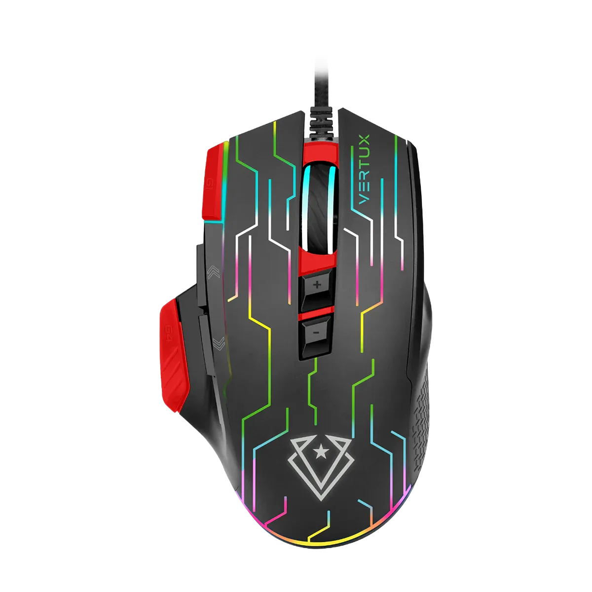 Vertux Kryptonite Superior Wired Gaming Mouse - 10000DPI - Red