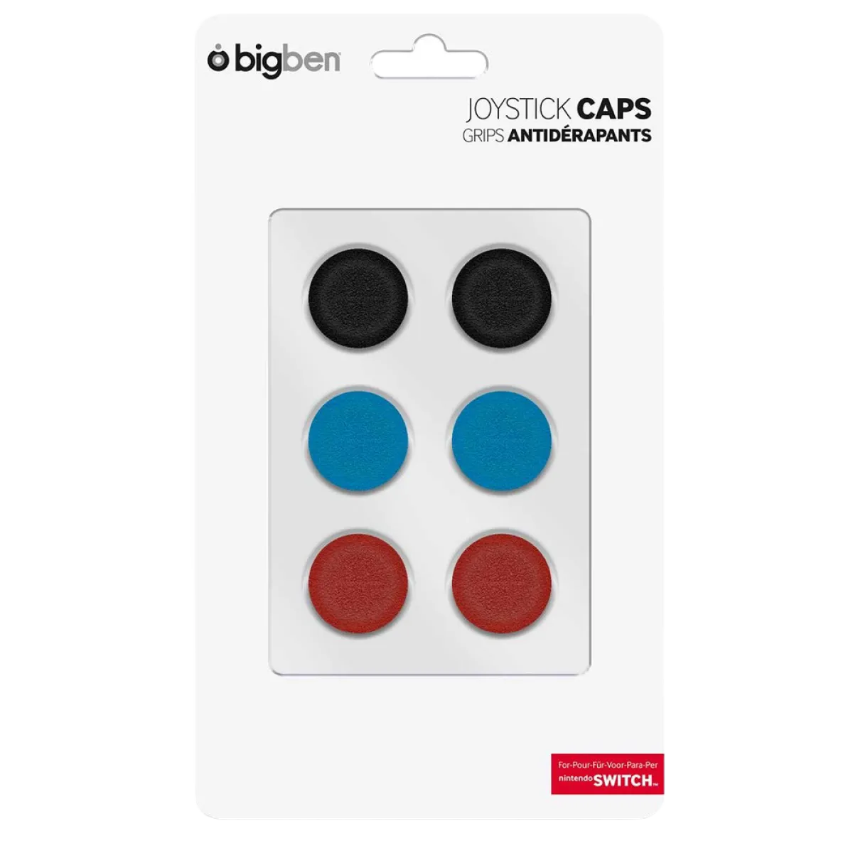 BigBen (SwitchCaps) Joystick Caps for Nintendo Switch - 2x Black; 2x Blue; 2x Orange
