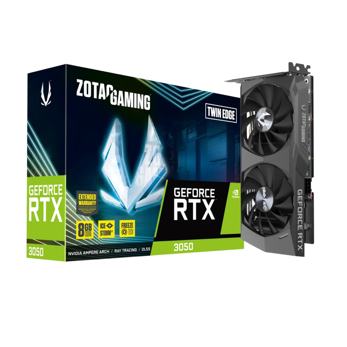 Zotac (9288-1N754-200Z8) NVIDIA GeForce RTX3050 6Gb GDDR6 Twin Edge OC Edition - Black