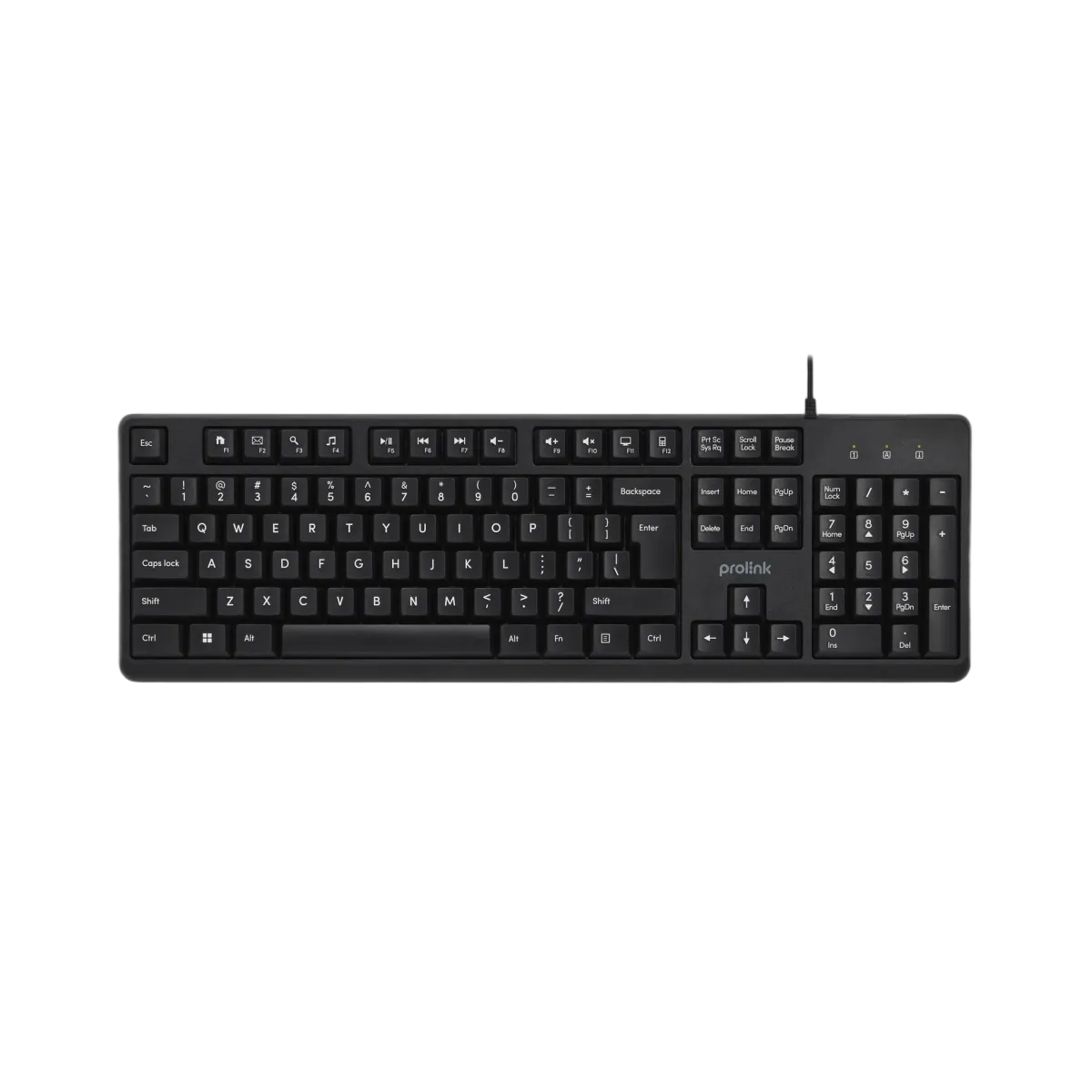 Prolink (GK-1006M) Multimedia Wired Keyboard, Adjustable Height, US/AR Layout, USB - Black