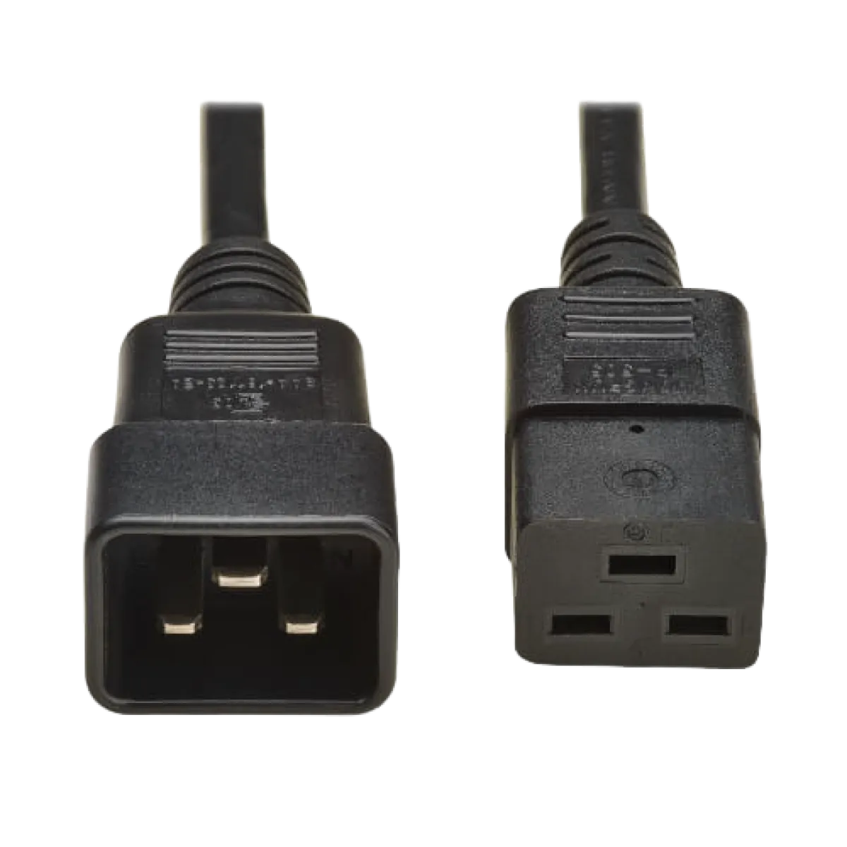 High Speed Power Cord Extension Cable C19 C20, 2m - Black