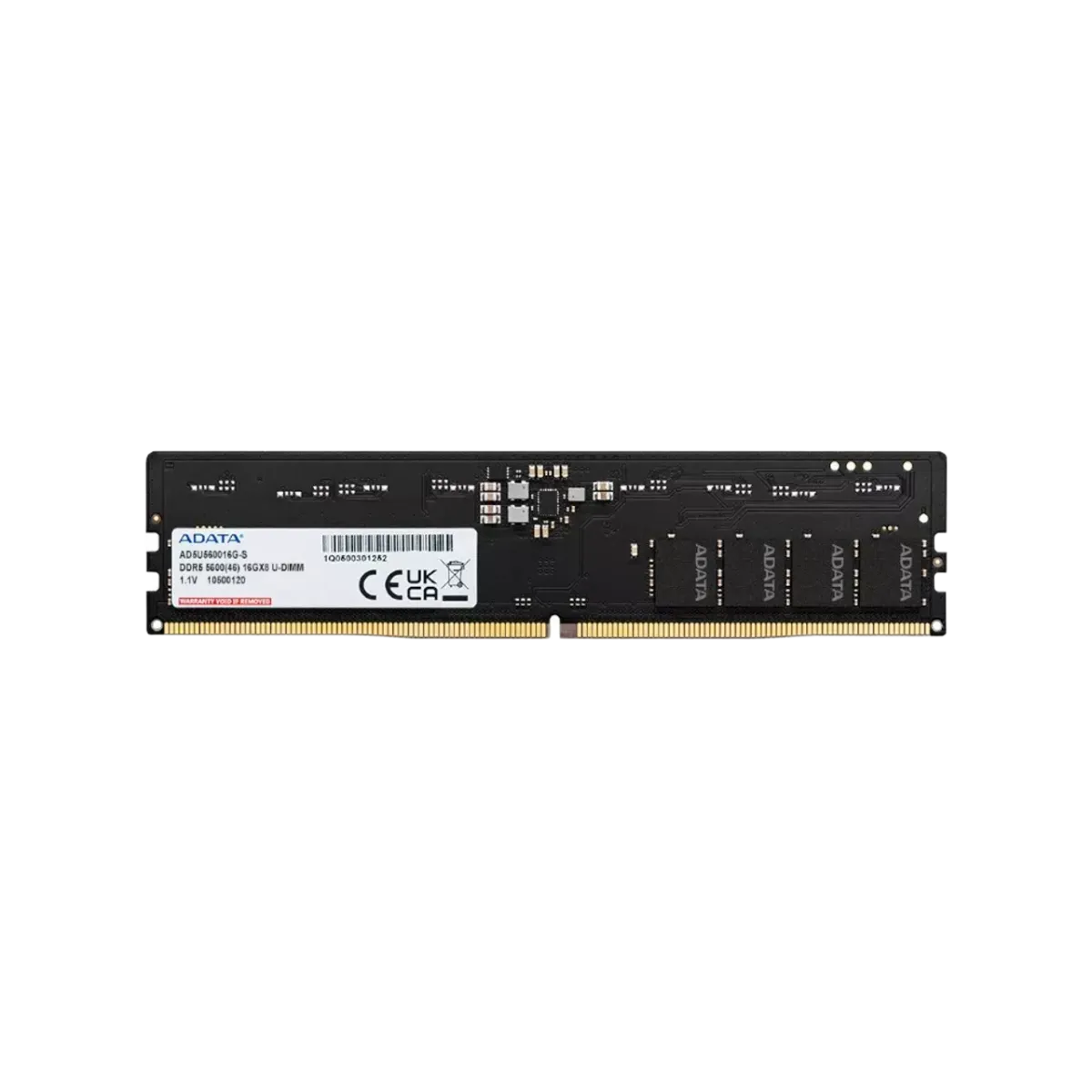 Adata (AD5U560032G-S) 32Gb DDR5 PC5-5600 UDimm Single Sided RAM 288pin 1.1V - Black PCB