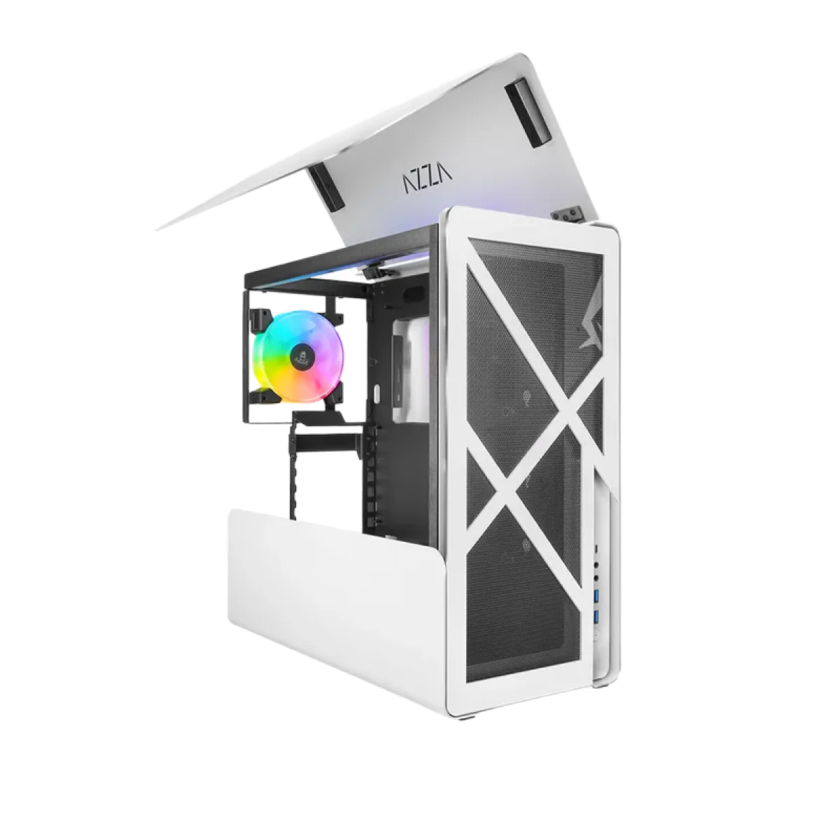 Azza (CSAZ-808W-M) Cast White Gaming Chassis - RGB - White