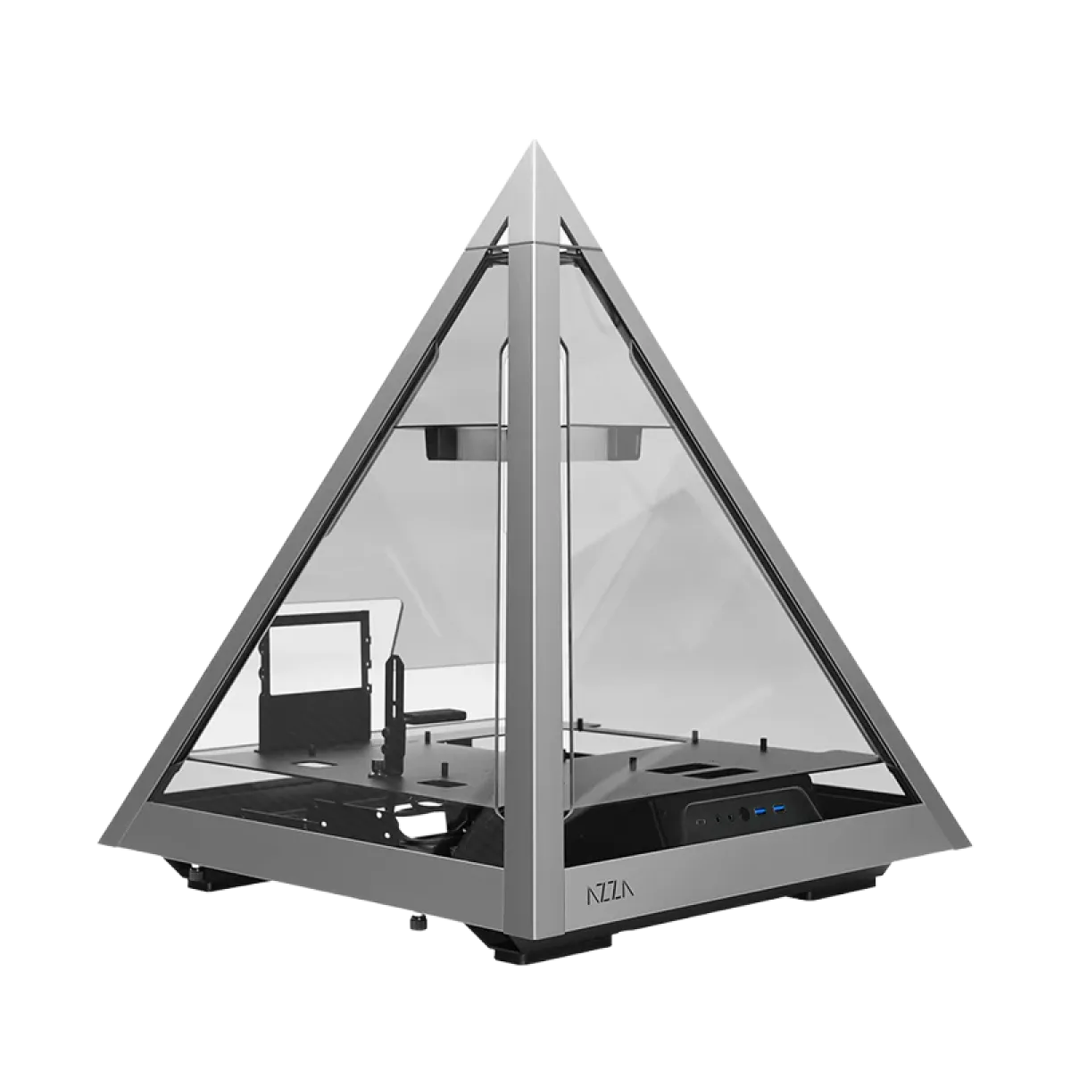 Azza (CSAZ-804L) Pyramid L Panoramic Gaming Chassis - RGB - Silver