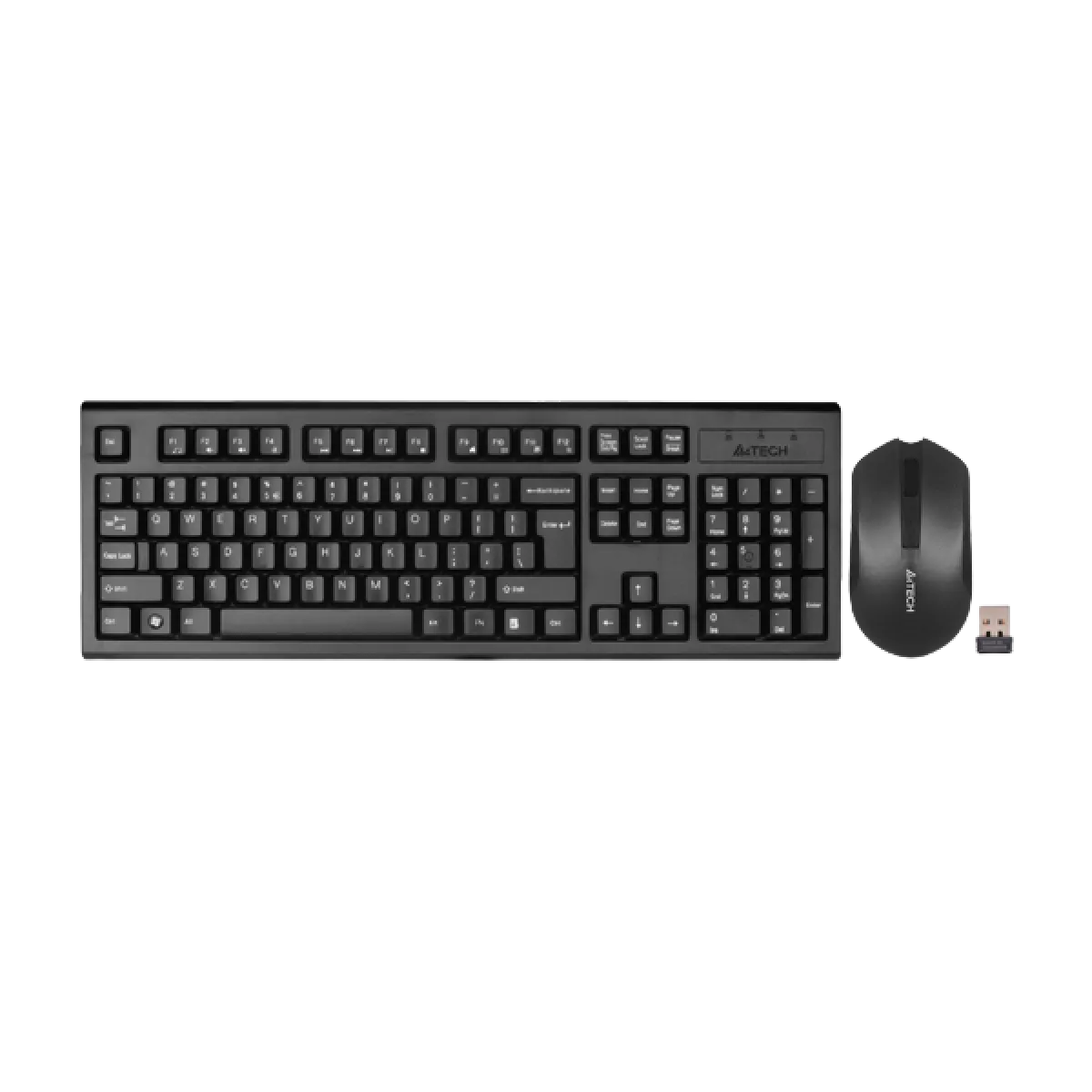 A4Tech (GK-85+G3-200N) 3000N Zero Delay 2.4Ghz Wireless Desktop, Keyboard & Mouse Combo - Black