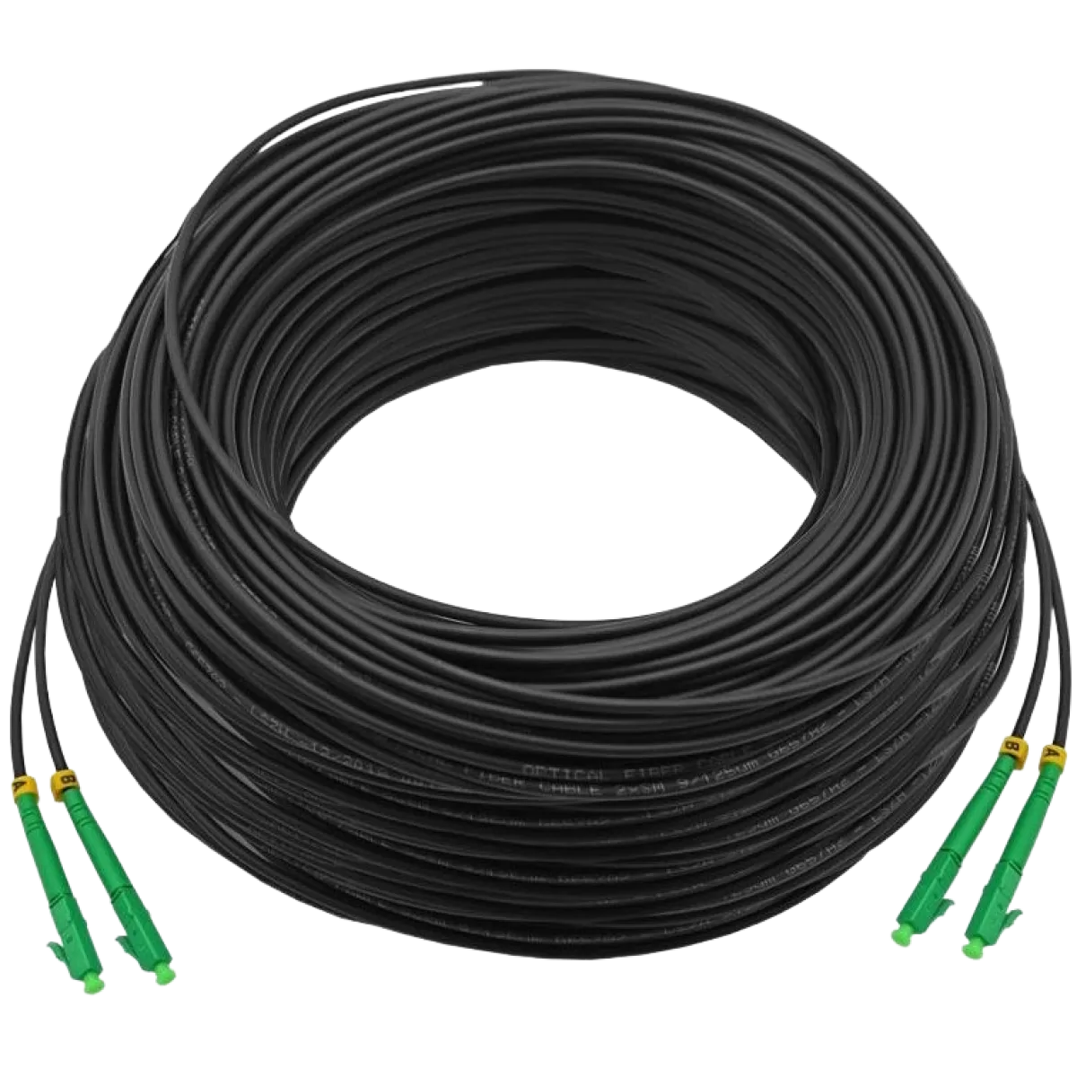 CEM SC/APC-SC/APC G652D - 2Core - Outdoor Fiber Optic Cable SM - 50m - Black
