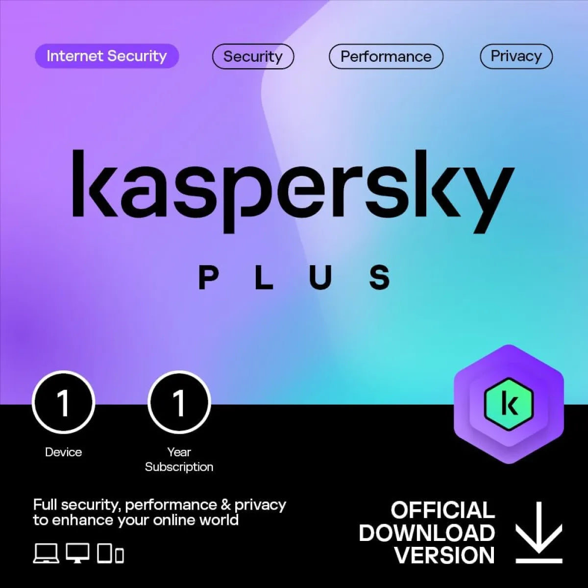 Kaspersky (KP011) Plus Security - 1 Device - 1 Year License