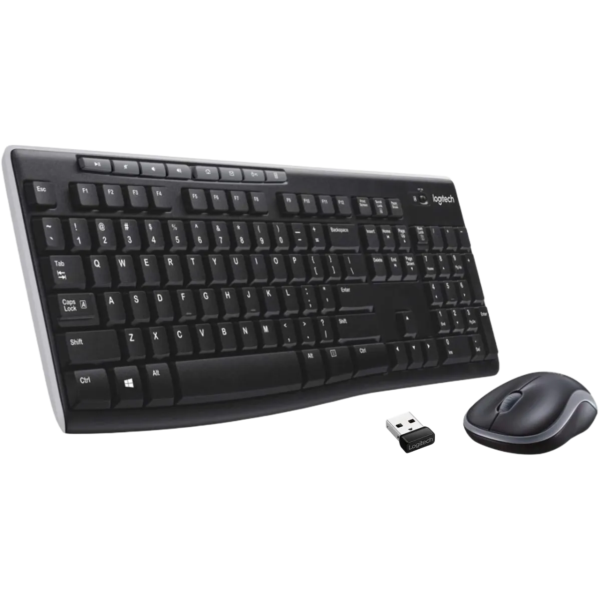 Logitech (920-004519) MK270 Wireless Multimedia Keyboard & Mouse Combo, US/AR Layout - Black