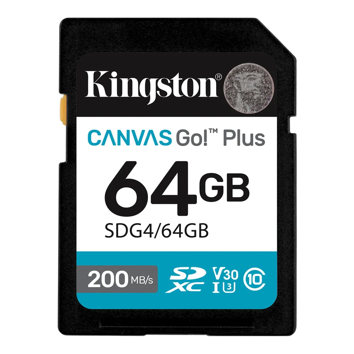 Kingston (SDG4/64GB) 64Gb SDXC Canvas Go Plus - Read 200MB/s; Write 160MB/s - Black