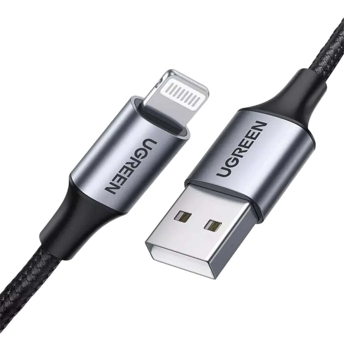 UGreen (60157) USB-A to Lightning Braided Cable (M-M) - 1.5m - Grey