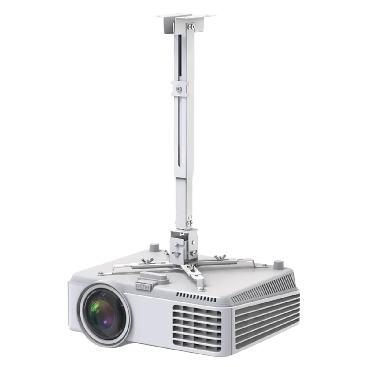 Kaloc (PDS08-65W) Zeno Ceiling Projector Arm Bracket Adjustable Height & Angle - White