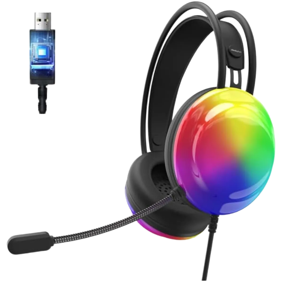 Lenovo (36005426) ThinkPlus G30B Wired Gaming RGB Headset 50mm, USB - Black