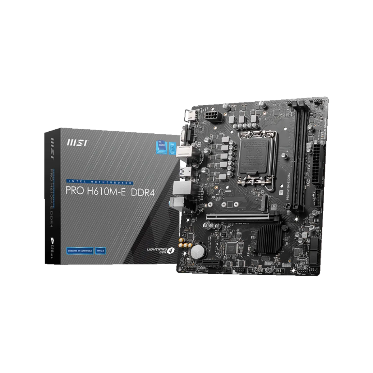 MSI (911-7D48-070) Pro H610M-E Lightning Gen 4 - 2x DDR5 - LGA1700 Socket - Micro ATX Form