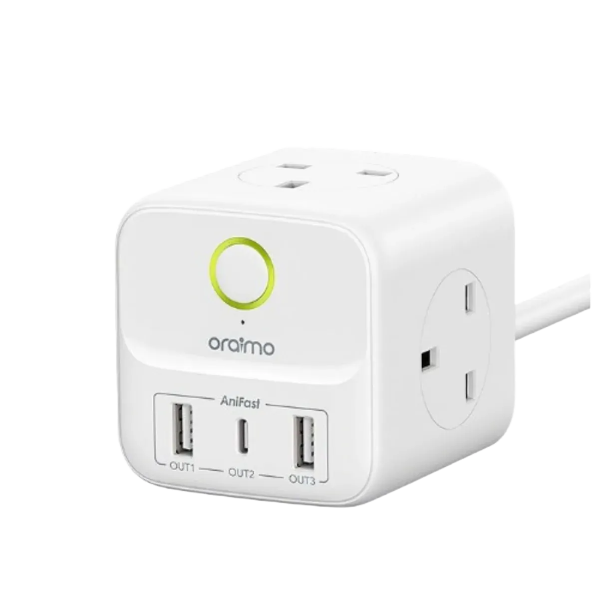 Oraimo (OSW-E342) PowerHub C 6in1 Power Expansion Cube- White