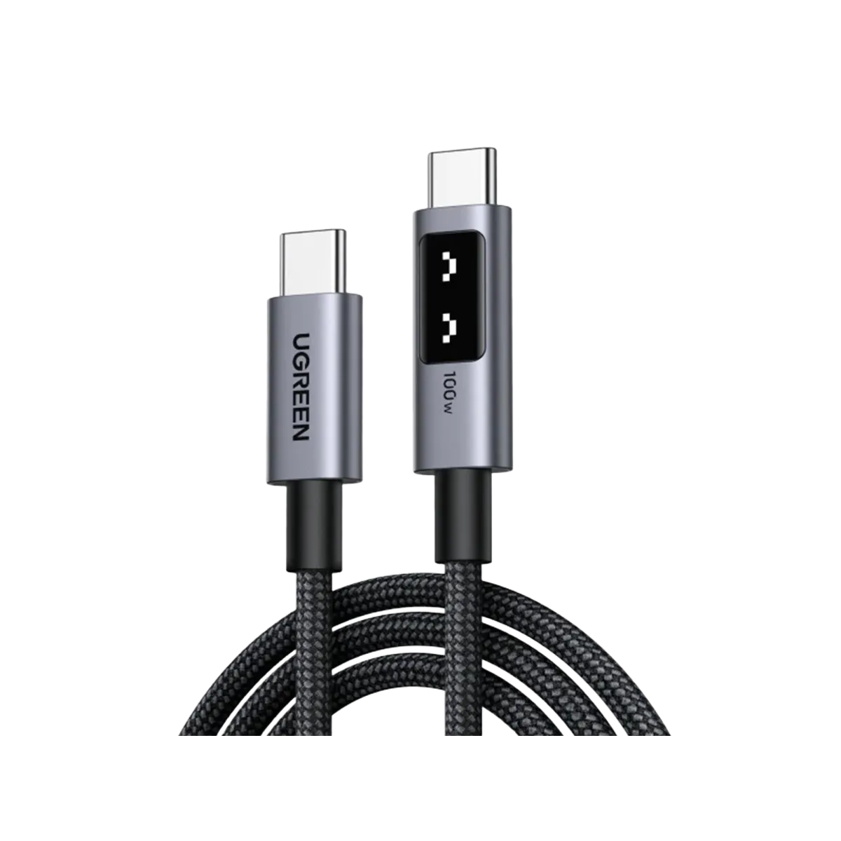 UGreen (35512) USB-C to USB-C Braided Cable (M-M) - 2m - LED - Black