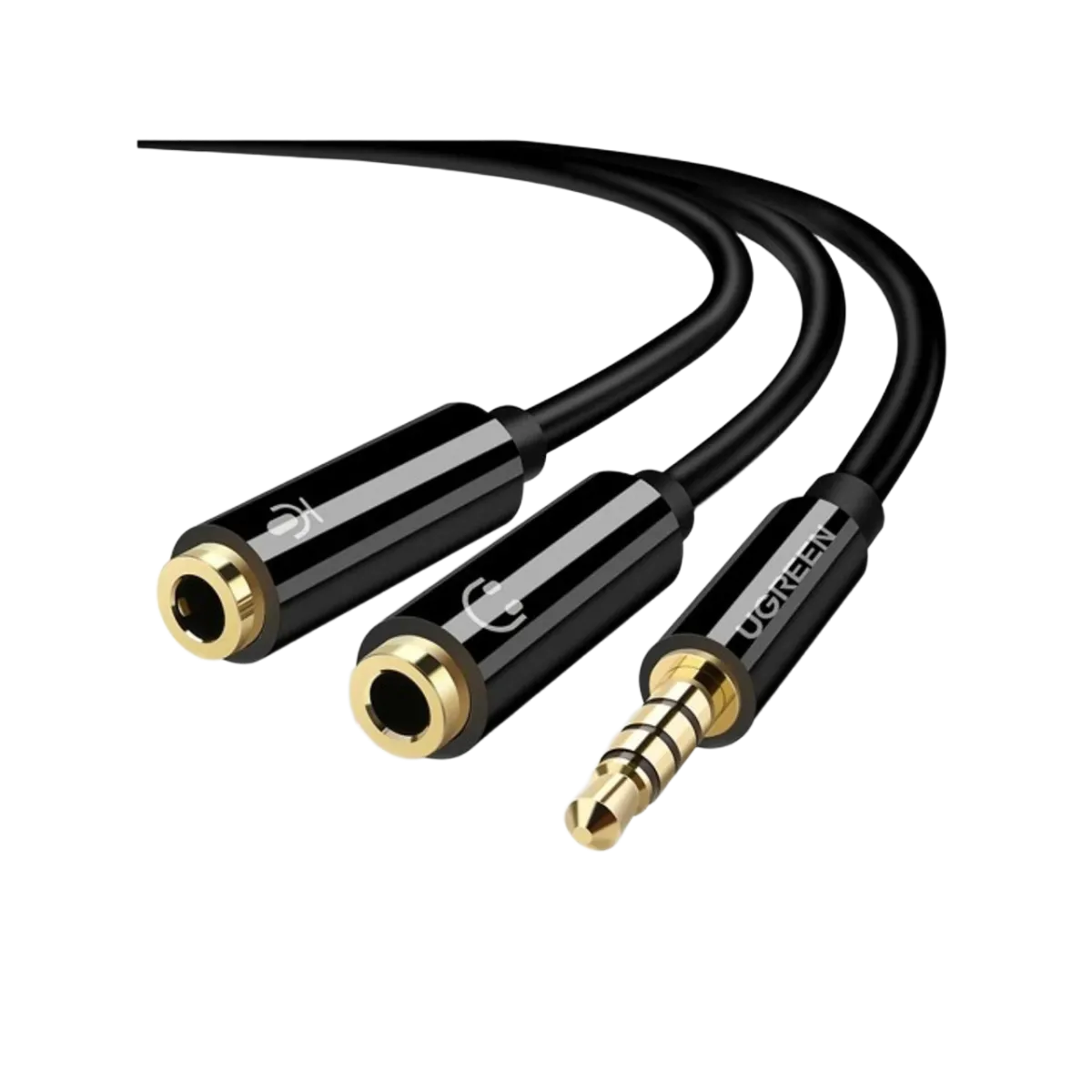 UGreen (30620) Audio Cable Splitter Braided Cable 3.5mm (M-2xF) - Black