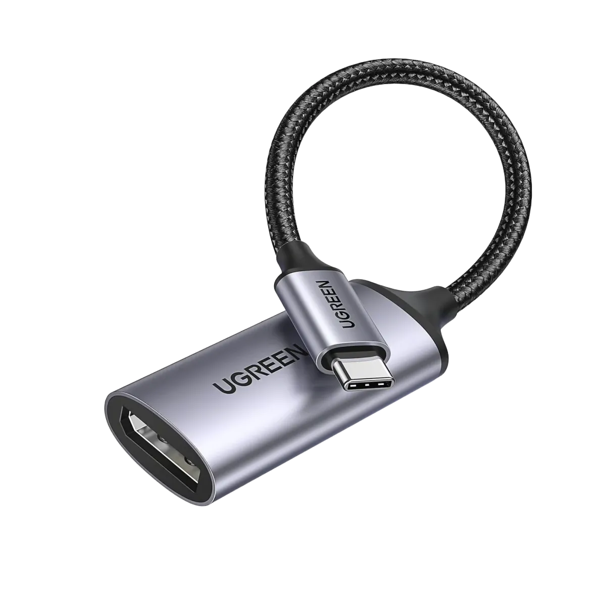 UGreen (15575) USB-C To DisplayPort1.4 Adapter Cable - Braided - Grey