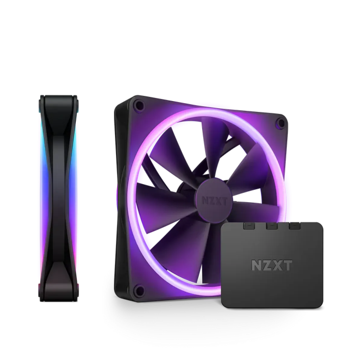 NZXT (RF-D14DF-W1) F140 RGB Duo Twin Pack - 2x 140mm RGB Fan - Black