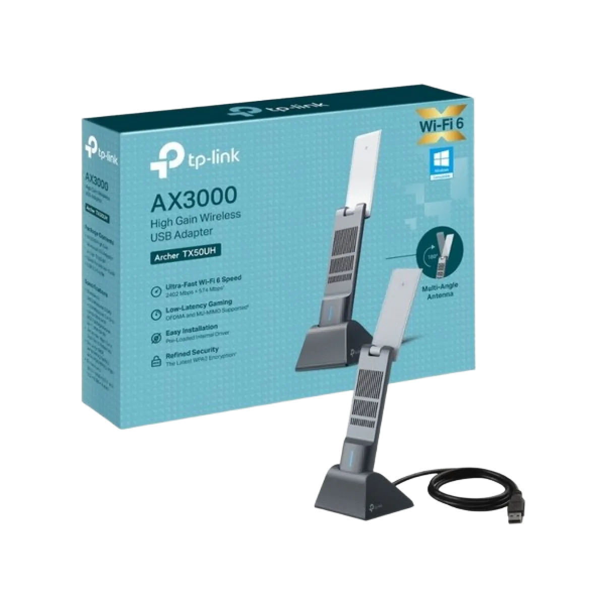TP-Link (Archer TXE50UH) AXE3000 Wi-Fi6E High Gain Wireless USB Adapter