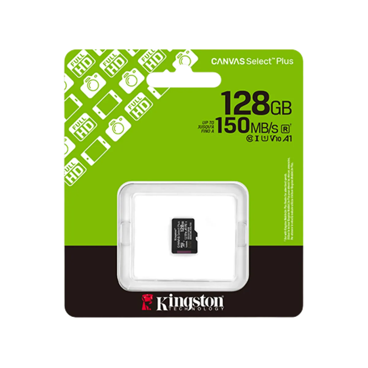 Kingston (SDCS3/128GB) Canvas Select Plus microSDXC 128Gb - SD Adapter - Black