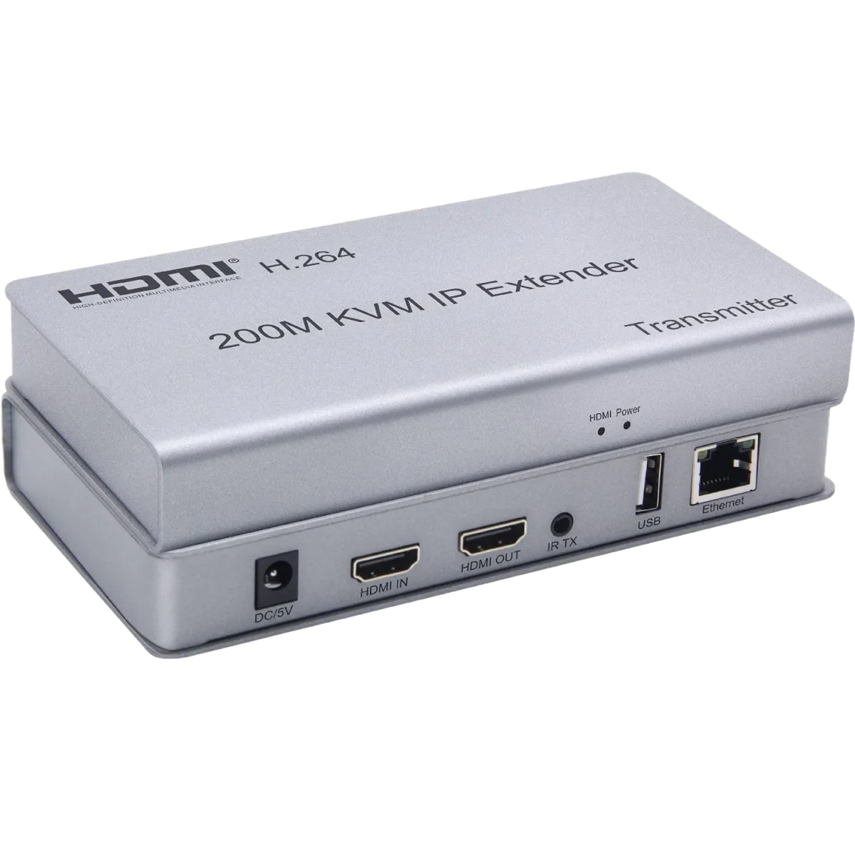 Hitec (3006) HDMI/USB KVM 200m Extender Via CAT6/5e Ethernet & TX-RX Boxes - Silver