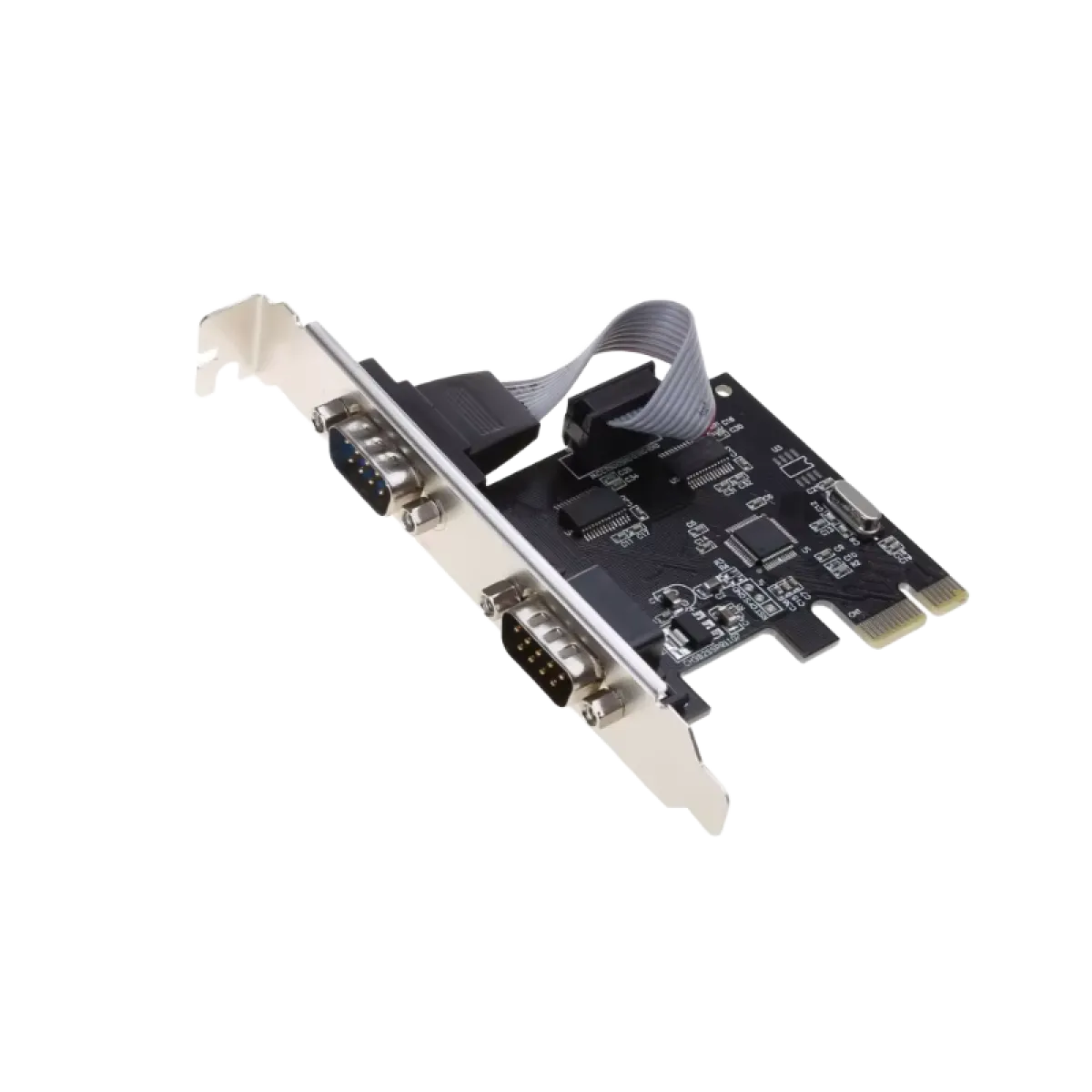CEM 2-Port PCI Express Serial Card, PCIe to RS232 (DB9) Serial Interface Card- Black