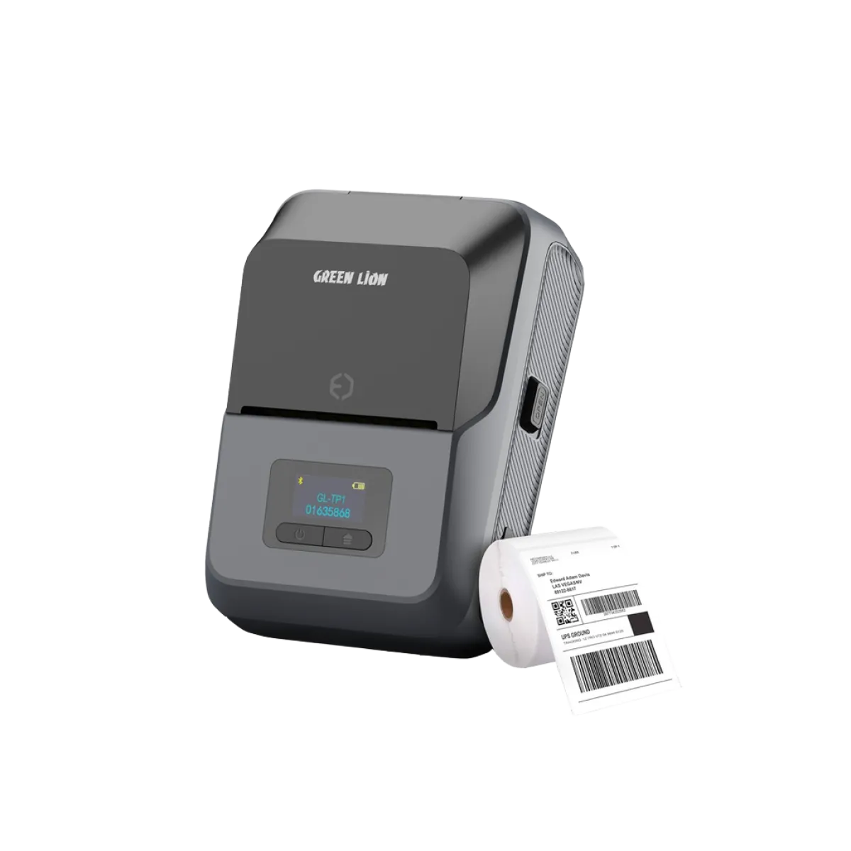 Green Lion (GNTHPRINTGY) Portable Thermal Receipt / Label Printer - BT/USB-C - Black