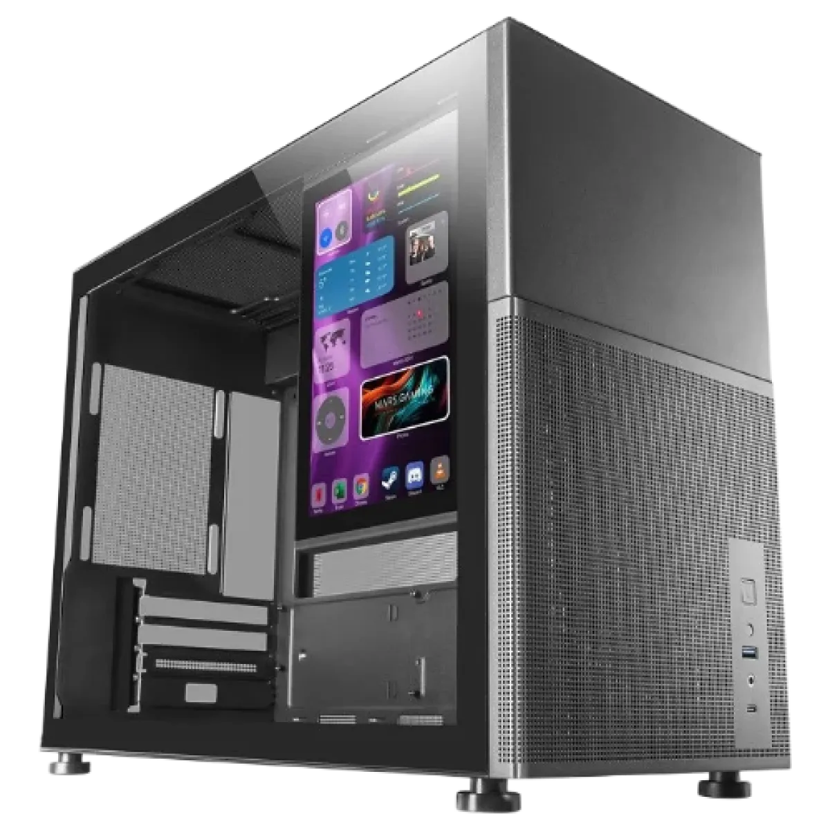 Mars (MC-LCD) Premium Mini Tower Gaming Chassis - 8'' IPS Display - Black