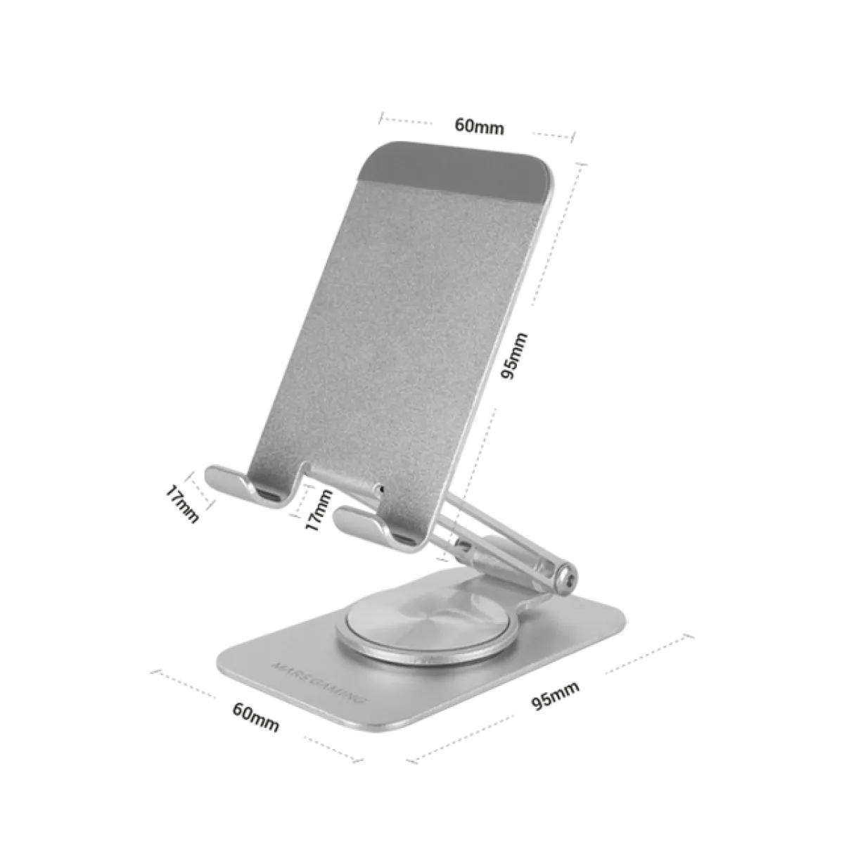 Mars (MARSS) Adjustable Portable Phone Aluminium Stand - Silver