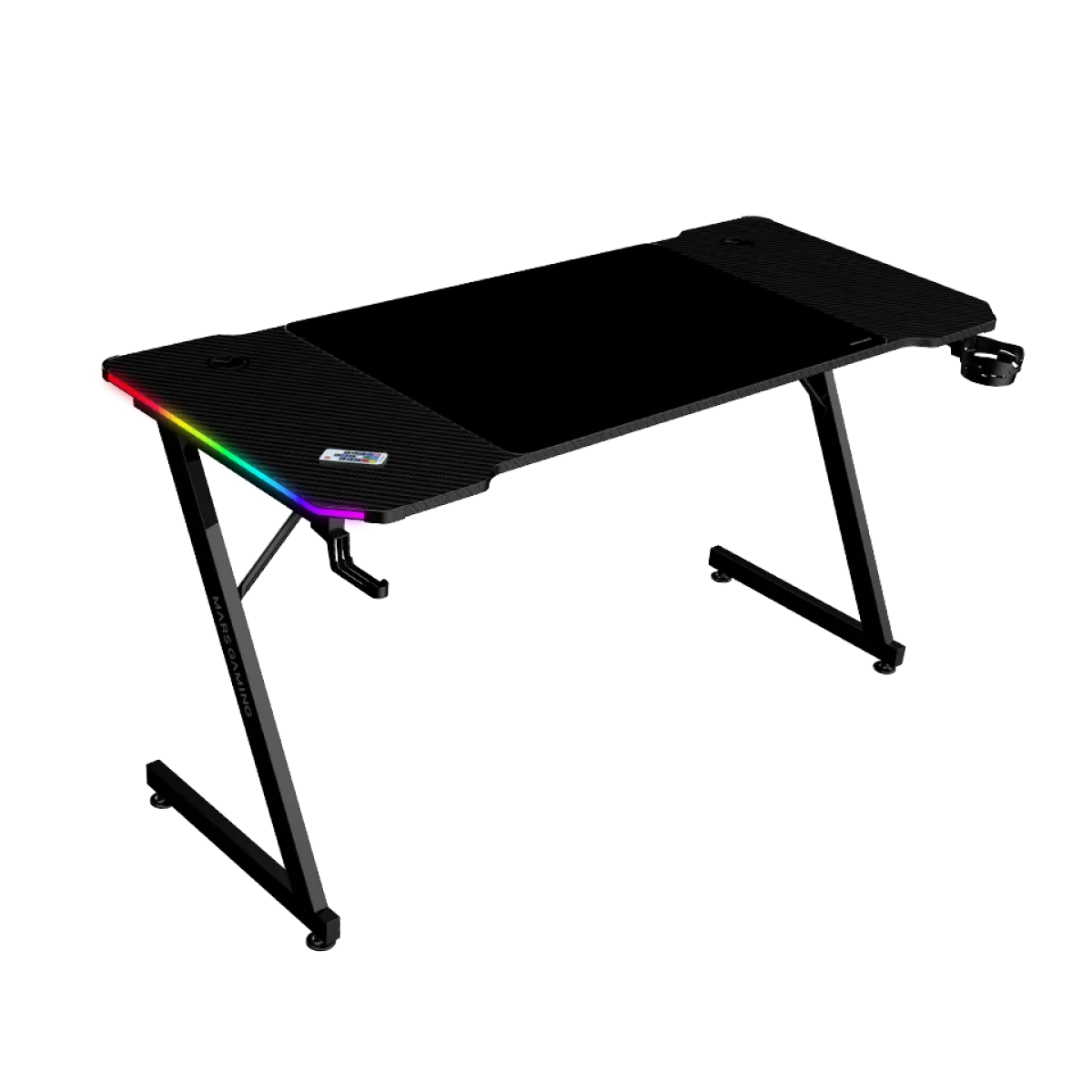 Mars (MGDX140RGB) Gaming Desk Table - XXL Mousepad - RGB - Black